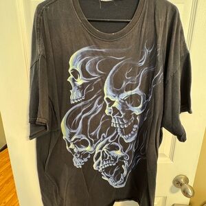 Fruit of the Loom Black Skull Graphic Tee